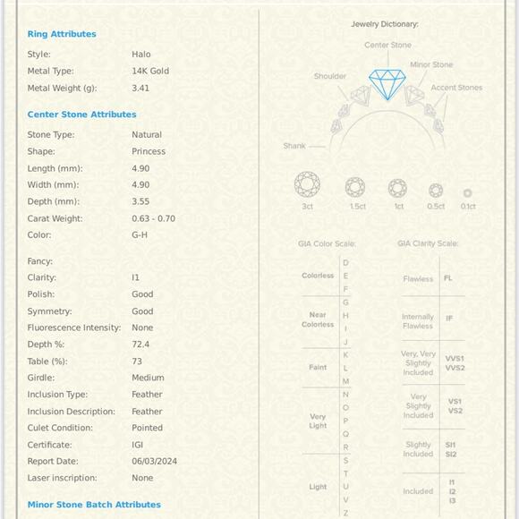 NEW Kay Jewelers Neil Lane Engagement Diamond Ring 14K White Gold 1.5ct size 4.5 - Picture 10 of 11